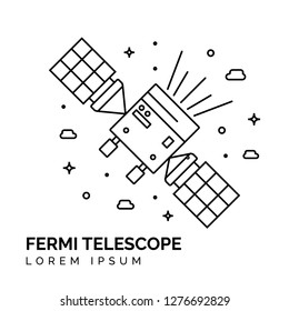 Space exploration line illustration. Science and astronomy concept.