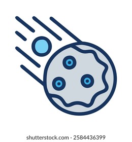 Space exploration meteor icon illustration