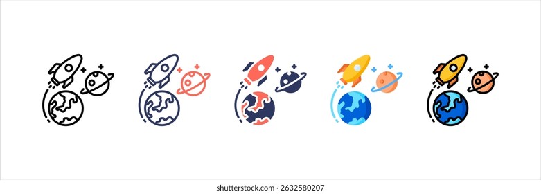 Space Exploration Multi Style Icon Set