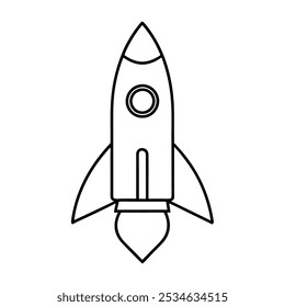 Space exploration rocket vector line art