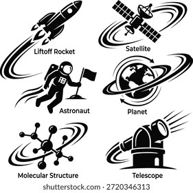 Exploração espacial ciência e conceitos de pesquisa ilustração