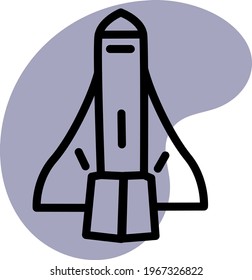 nave de exploración espacial, ilustración de icono, vector sobre fondo blanco