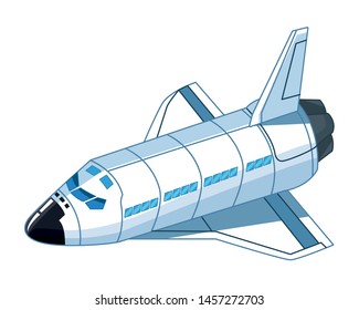 space exploration space shuttle icon cartoon vector illustration graphic design