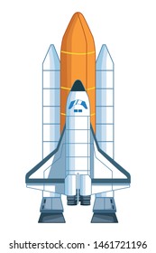 space exploration space shuttle icon cartoon vector illustration graphic design
