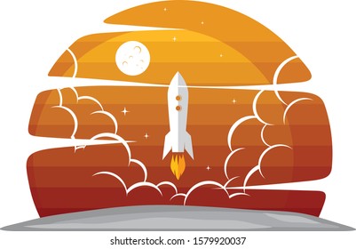 space exploration shuttle ship logo icon sign vector