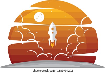 space exploration shuttle ship logo icon sign vector