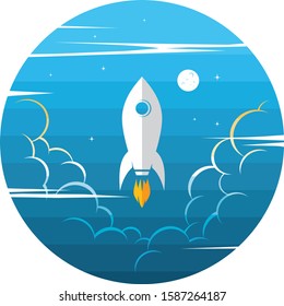 space exploration shuttle ship logo icon sign vector