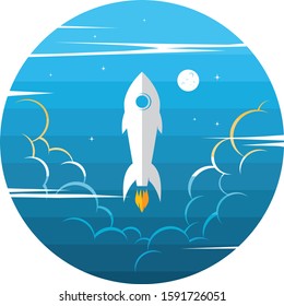 space exploration shuttle ship logo icon sign vector