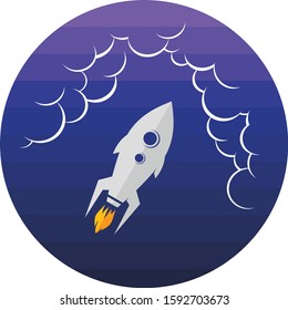 space exploration shuttle ship logo icon sign