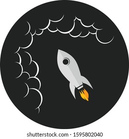 space exploration shuttle ship logo icon sign
