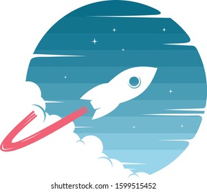 space exploration shuttle ship logo icon sign