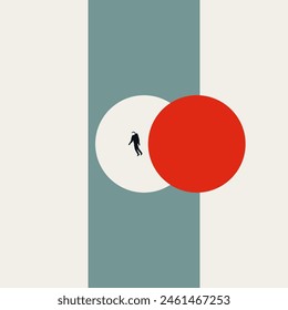 Space exploration and travel vector concept. Symbol of new technology, innovation. Minimal eps10 illustration.