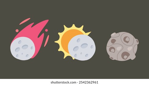 Space Exploration Vector Icons Set