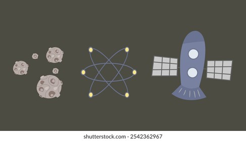 Space Exploration Vector Icons Set