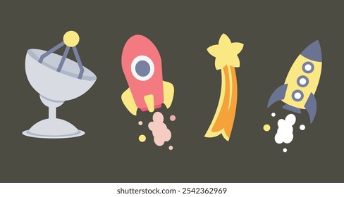 Space Exploration Vector Icons Set