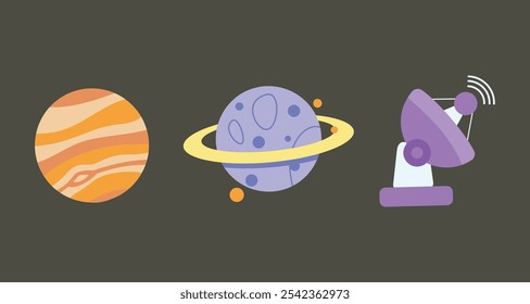 Space Exploration Vector Icons Set