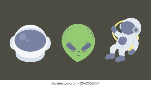 Space Exploration Vector Icons Set