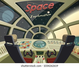 Space Exploration ,view from the spaceship cockpit