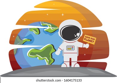 space explorer astronaut character vector art