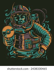 Space Explorer Design: Astronaut Vector Illustration