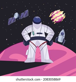 space explorer design on space