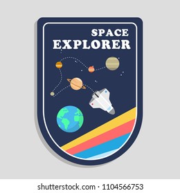 Space Explorer Earth Rocket Flying In Space Background Vector Image
