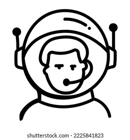 Space explorer, hand drawn icon of astronaut