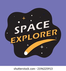 space explorer retro, vector design