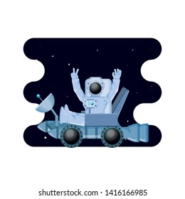 space explorer vehicle icon vector ilustration