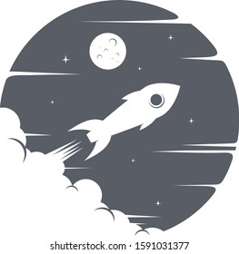 space exporer rocket ship sign vector