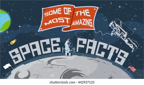 Space facts illustration/ Editable Eps10