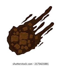 space falling asteroid icon isolated flat
