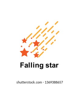 Space, falling star color icon. Element of color space icon. Premium quality graphic design icon. Signs and symbols collection icon for websites, web design