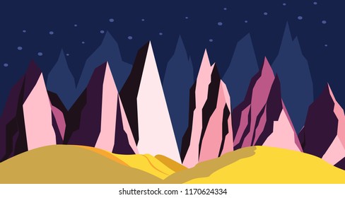 Space fantasy landscape mountains on a distant planet