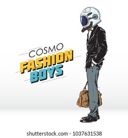 Space fashion illustration. Vector collection.