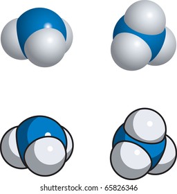 A space fill model of ammonia