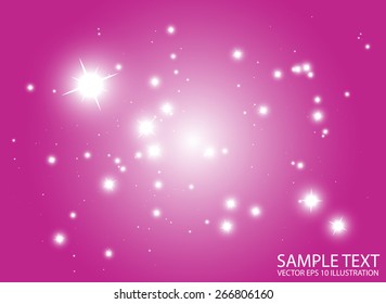 Space flares pink abstract vector background template - Shiny pink space glittering vector background illustration