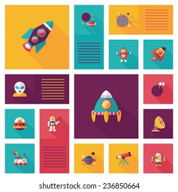 Space flat app ui background,eps10