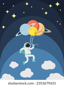 Space Flat Art. Business Concepts. Web People.