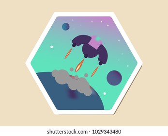 Space flat background