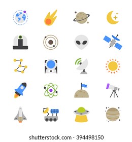 Space Flat Color Icons