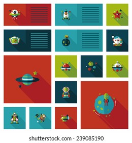 Space flat design background set, eps10