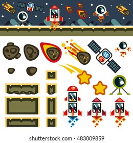 Space flat game level kit