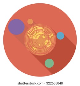 space flat icon in circle