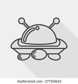 Space flat icon with long shadow, line icon