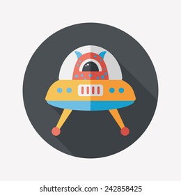 Space flat icon with long shadow,eps10