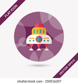 Space flat icon with long shadow,eps10