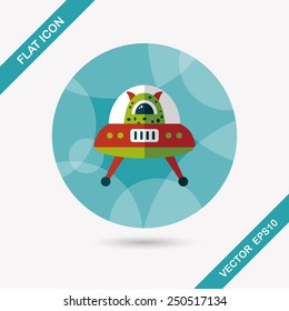 Space flat icon with long shadow,eps10