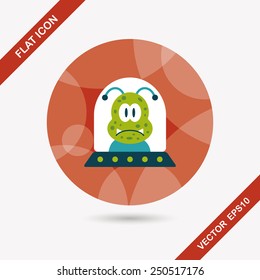 Space flat icon with long shadow,eps10