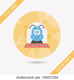 Space flat icon with long shadow,eps10